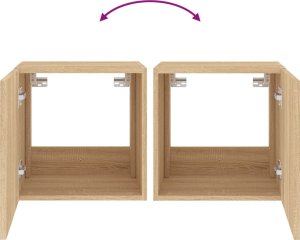 vidaXL Ścienna szafka TV z LED, dąb sonoma, 40,5x35x40 cm 12