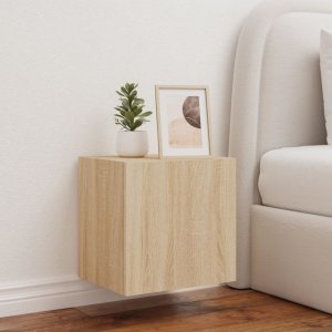 vidaXL Ścienna szafka TV z LED, dąb sonoma, 40,5x35x40 cm 5