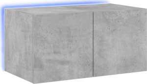 vidaXL Ścienna szafka TV z LED, szarość betonu, 60x35x31 cm 2