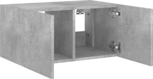 vidaXL Ścienna szafka TV z LED, szarość betonu, 60x35x31 cm 8