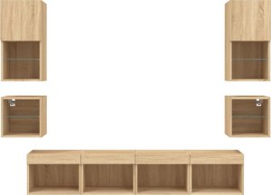vidaXL 8-częściowy zestaw mebli TV z LED, dąb sonoma 7