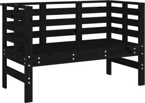 vidaXL Ławka ogrodowa, czarna, 111,5x53x71 cm, lite drewno sosnowe 2