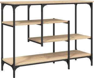 vidaXL Stolik konsolowy z półkami, dąb sonoma, 100x35x75 cm 6