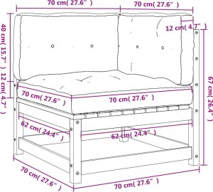 vidaXL Ogrodowa sofa narożna z poduszkami, lite drewno daglezjowe 9