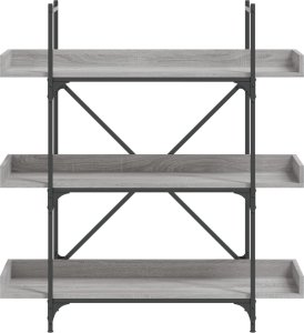 vidaXL 3-poziomowy regał na książki, szary dąb sonoma, 100x33x108,5 cm 4
