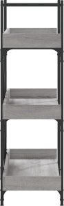 vidaXL 3-poziomowy regał na książki, szary dąb sonoma, 100x33x108,5 cm 5