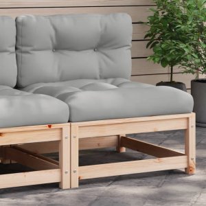 vidaXL Ogrodowa sofa bez podłokietników, z poduszkami, drewno sosnowe 1