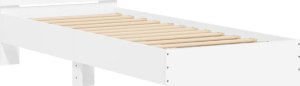 vidaXL Rama łóżka z wezgłowiem, biała, 90x200 cm 2