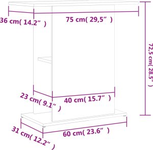 vidaXL Szafka pod akwarium, biała 75x36x72,5 cm 7