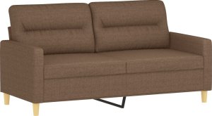 vidaXL 2-osobowa sofa z poduszkami, brązowa, 140 cm, tkanina 4