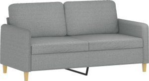 vidaXL 2-osobowa sofa z poduszkami, jasnoszara, 140 cm, tkanina 4
