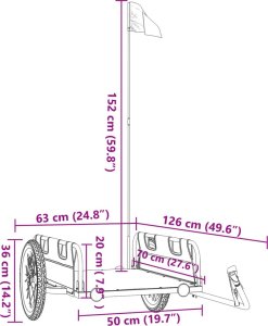 vidaXL Przyczepka rowerowa, szara, tkanina Oxford i żelazo 11