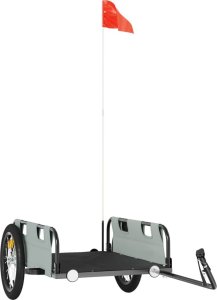 vidaXL Przyczepka rowerowa, szara, tkanina Oxford i żelazo 2