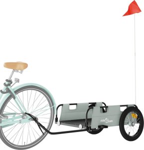 vidaXL Przyczepka rowerowa, szara, tkanina Oxford i żelazo 3