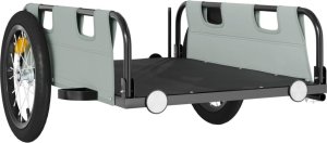 vidaXL Przyczepka rowerowa, szara, tkanina Oxford i żelazo 4