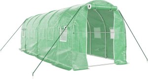 vidaXL Szklarnia ze stalową ramą, zielona, 12 m, 6x2x2 m 2