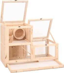 vidaXL Klatka dla chomika, 81x40x60 cm, lite drewno jodłowe 3