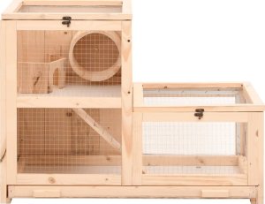 vidaXL Klatka dla chomika, 81x40x60 cm, lite drewno jodłowe 4