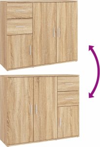 vidaXL Szafka, dąb sonoma, 91x29,5x75 cm 9