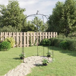 vidaXL Pergola ogrodowa, czarna, 180x255 cm, stalowa 1