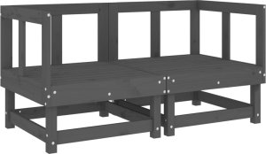 vidaXL Siedziska narożne z poduszkami, 2 szt., szare, drewno sosnowe 3