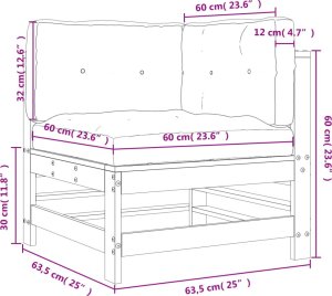 vidaXL Siedzisko narożne z poduszkami, lite drewno daglezjowe 9