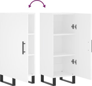 vidaXL Szafka, biała, 34,5x34x90 cm, materiał drewnopochodny 9