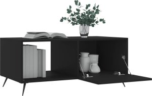 vidaXL Stolik kawowy, czarny, 90x50x40 cm 4