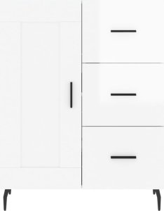 vidaXL Szafka, biała, połysk, 69,5x34x90 cm, materiał drewnopochodny 5