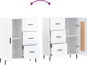 vidaXL Szafka, biała, połysk, 69,5x34x90 cm, materiał drewnopochodny 9