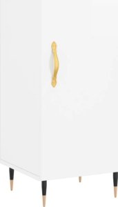 vidaXL Szafka, biała, połysk, 34,5x34x90 cm, materiał drewnopochodny 2