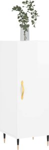 vidaXL Szafka, biała, połysk, 34,5x34x90 cm, materiał drewnopochodny 3