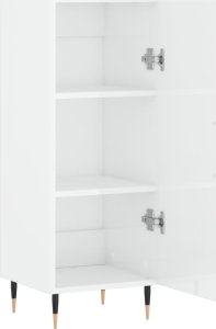 vidaXL Szafka, biała, połysk, 34,5x34x90 cm, materiał drewnopochodny 5