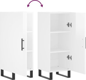 vidaXL Szafka, biała, połysk, 34,5x34x90 cm, materiał drewnopochodny 9