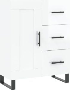 vidaXL Szafka, biała, połysk, 69,5x34x90 cm 2