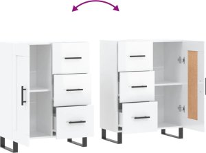 vidaXL Szafka, biała, połysk, 69,5x34x90 cm 9