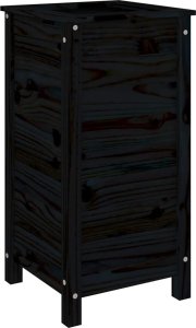 vidaXL Donica ogrodowa, czarna, 40x40x78 cm, lite drewno sosnowe 2