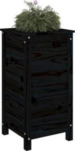 vidaXL Donica ogrodowa, czarna, 40x40x78 cm, lite drewno sosnowe 3