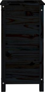 vidaXL Donica ogrodowa, czarna, 40x40x78 cm, lite drewno sosnowe 4