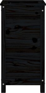 vidaXL Donica ogrodowa, czarna, 40x40x78 cm, lite drewno sosnowe 5