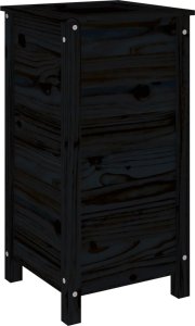 vidaXL Donica ogrodowa, czarna, 40x40x78 cm, lite drewno sosnowe 6