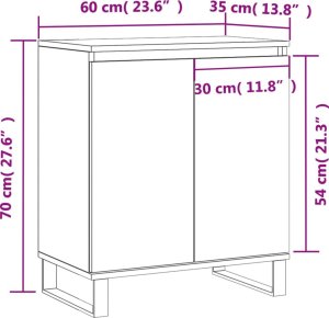 vidaXL Komoda, dąb sonoma, 60x35x70 cm, materiał drewnopochodny 11
