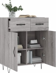 vidaXL Szafka, szary dąb sonoma, 69,5x34x90cm, materiał drewnopochodny 4