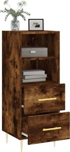 vidaXL Szafka, przydymiony dąb, 34,5x34x90 cm 4