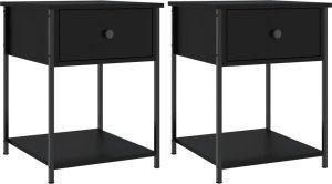 vidaXL Stoliki nocne, 2 szt., czarne, 44x45x58 cm 2