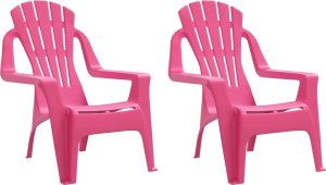 vidaXL Krzesła ogrodowe dla dzieci, 2 szt., różowe, 37x34x44 cm, PP 2