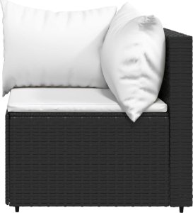 vidaXL Narożne moduły sofy z poduszkami, 2 szt., czarne, polirattan 4