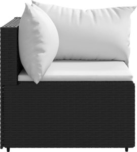 vidaXL Narożne moduły sofy z poduszkami, 2 szt., czarne, polirattan 5