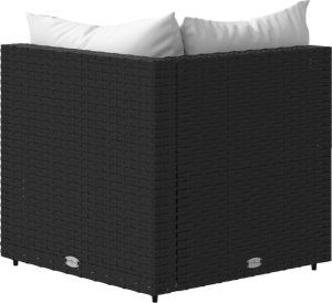 vidaXL Narożne moduły sofy z poduszkami, 2 szt., czarne, polirattan 6