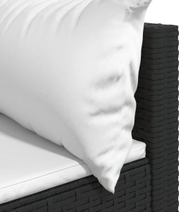 vidaXL Narożne moduły sofy z poduszkami, 2 szt., czarne, polirattan 7